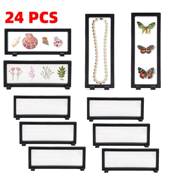 3D Floating Display Case, Coins Display Stand Holder for Jewelry, Large Suspension Money Frame Box for Dollar Bill, Medallions, Fossils, Rocks, Stamps