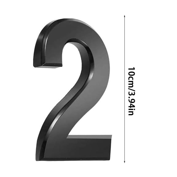 3D Floating Metal House Numbers 0-9, Wenini Self-Adhesive Mailbox Numbers Weatherproof Rustproof, Modern Street Door Address Signs for Outside Inside Home Garden, Black