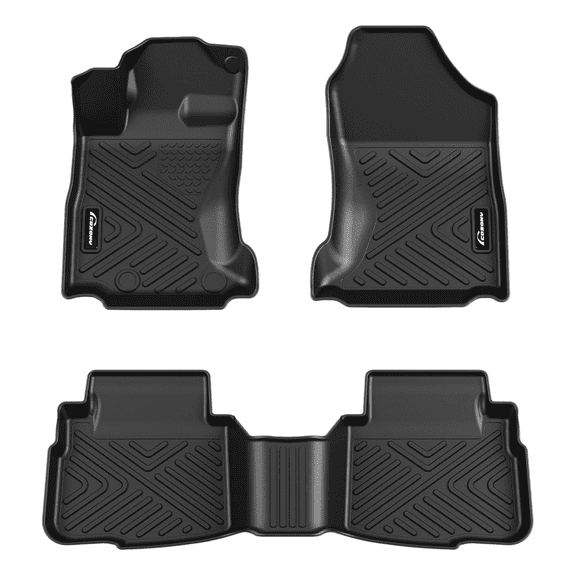 3D Floor Mats Compatible with Subaru Outback Legac y 2020-2024 Floor Liners, Black TPE All-Weather Floor Liners, 1st & 2nd Row