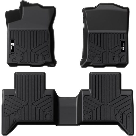3D Floor Mats for Toyota Tacoma 2018-2023, Custom Fit All Weather TPE Car Mats Liner Black, 2-Row Seat Floor Mats for Trucks Accessories
