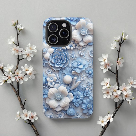 3D Floral Aesthetic Phone Case Elegant Blossom for iPhone 17 to 11 Pro Max