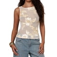 thumbnail image 1 of 3D Floral Applique Sleeveless Top Tank Tops for Women Elegant Summer Going Out Tops Color S, 1 of 8
