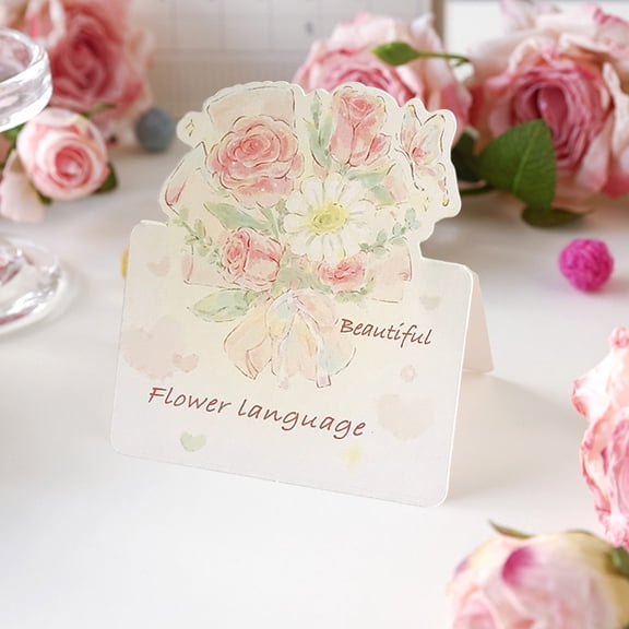 3D Floral Bouquet Greeting Card for Valentine’s Day, Pink Embossed Flower Message Card with Romantic Wording Keepsake Quality for Her Him, Boyfriend Girlfriend Anniversary Love Note