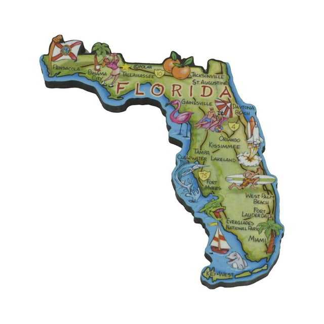 3D Florida State Jumbo Fridge Magnet Big Refrigerator Travel Souvenir ...