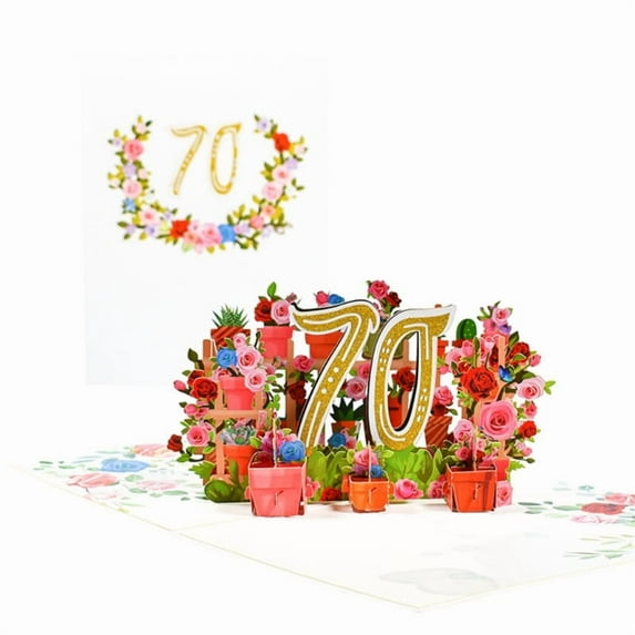 3D Flower Anniversary Card Greeting Card with Small Card Envelope Kit for Wedding Couple Birthday Anniversary Memory