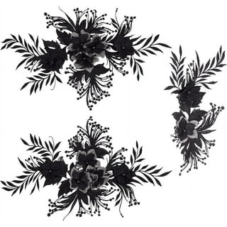  Black Applique/Black uKET Venice Lace Applique Black Collar  Applique Rayon Cotton Blend. Soft Material. Victorian Inspired : Arts,  Crafts & Sewing