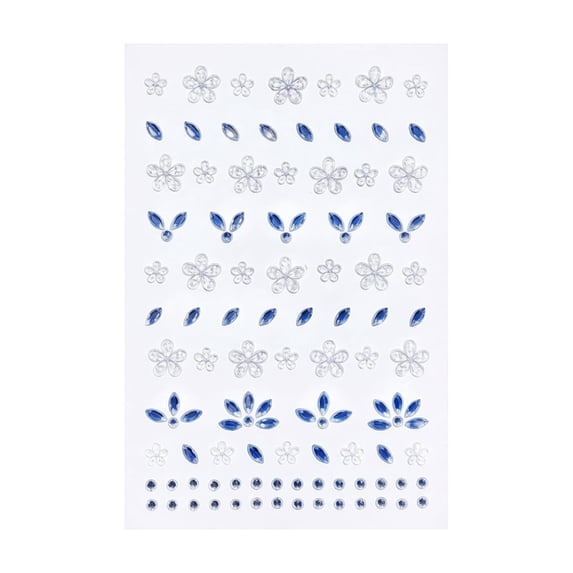 3D Flower Blue Rhinestone Decorative Face for Stage Performance Nail Art Crafts Diy Projects Party and Daily Wear