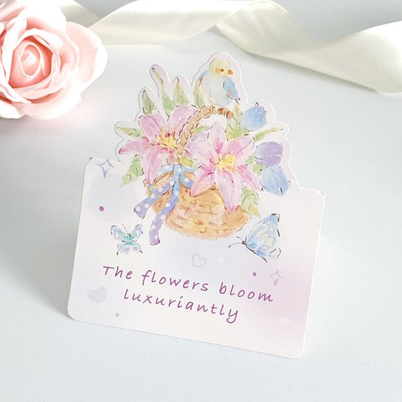 3D Flower Bouquet Greeting Card, Romantic Pop-Up Floral Message Card for Valentine's Day, Anniversary, Holiday Gifts, with Heartfelt Wishes, Perfect Lover's Day Decoration, 4.65x3.86x0.39 Inches