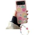 thumbnail image 1 of 3D Flower Case for Galaxy Z Flip 4 with Strap, Cute Woman Case for Samsung Galaxy Z Flip 4 PinkTulip Print, Girly Lanyard Case for Galaxy Z Flip 4 (Pink Tulip 4), 1 of 14