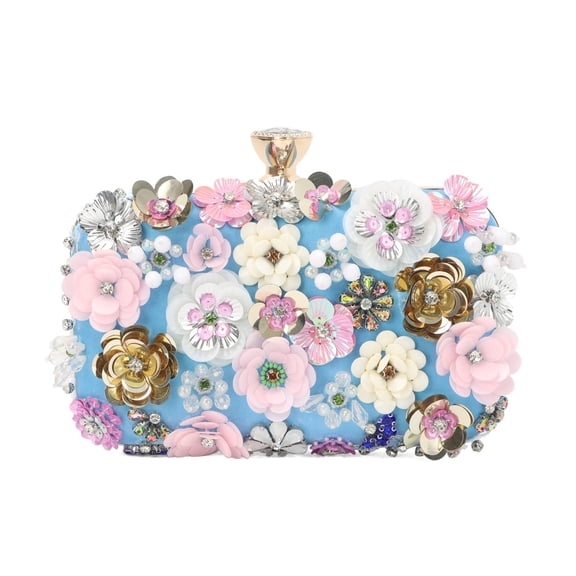 3D Flower Clutch Purses for Women Gold Formal Wedding Party Evening Bags Chain Floral Shoulder bag