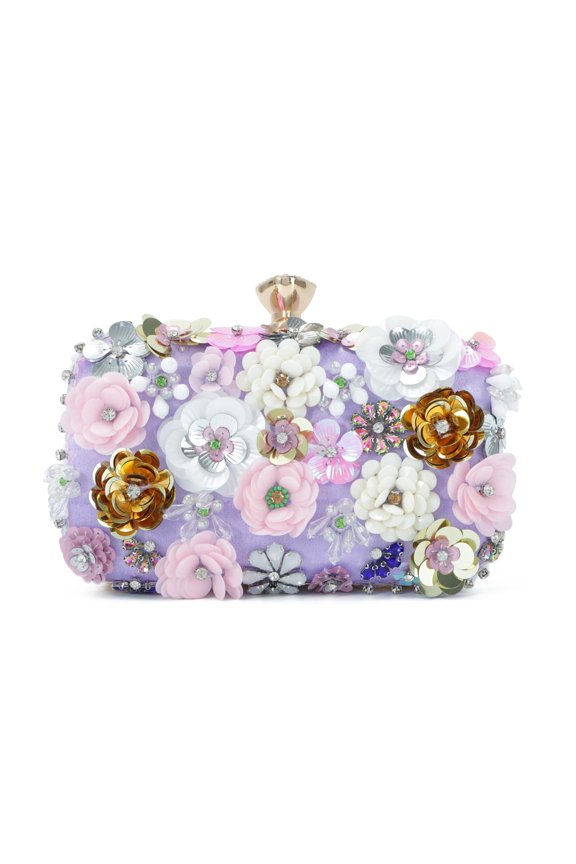 3D Flower Clutch Purses for Women Gold Formal Wedding Party Evening Bags Chain Floral Shoulder bag
