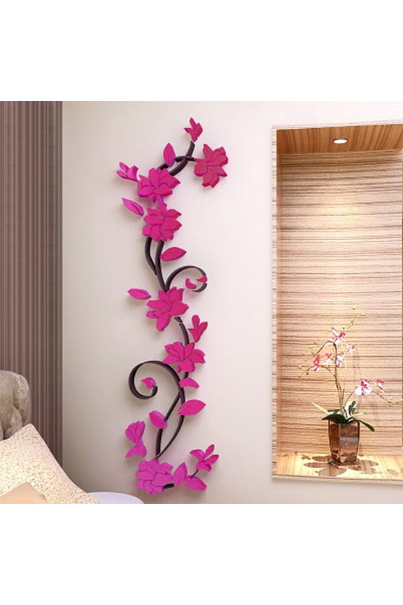 3D Flower DIY Mirror Vinyl Wall Decals Stickers Art Home Room Decor Removable