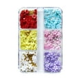 3D Flower Nail Arts Charms with Silver Beads Cute Five Petal Flower