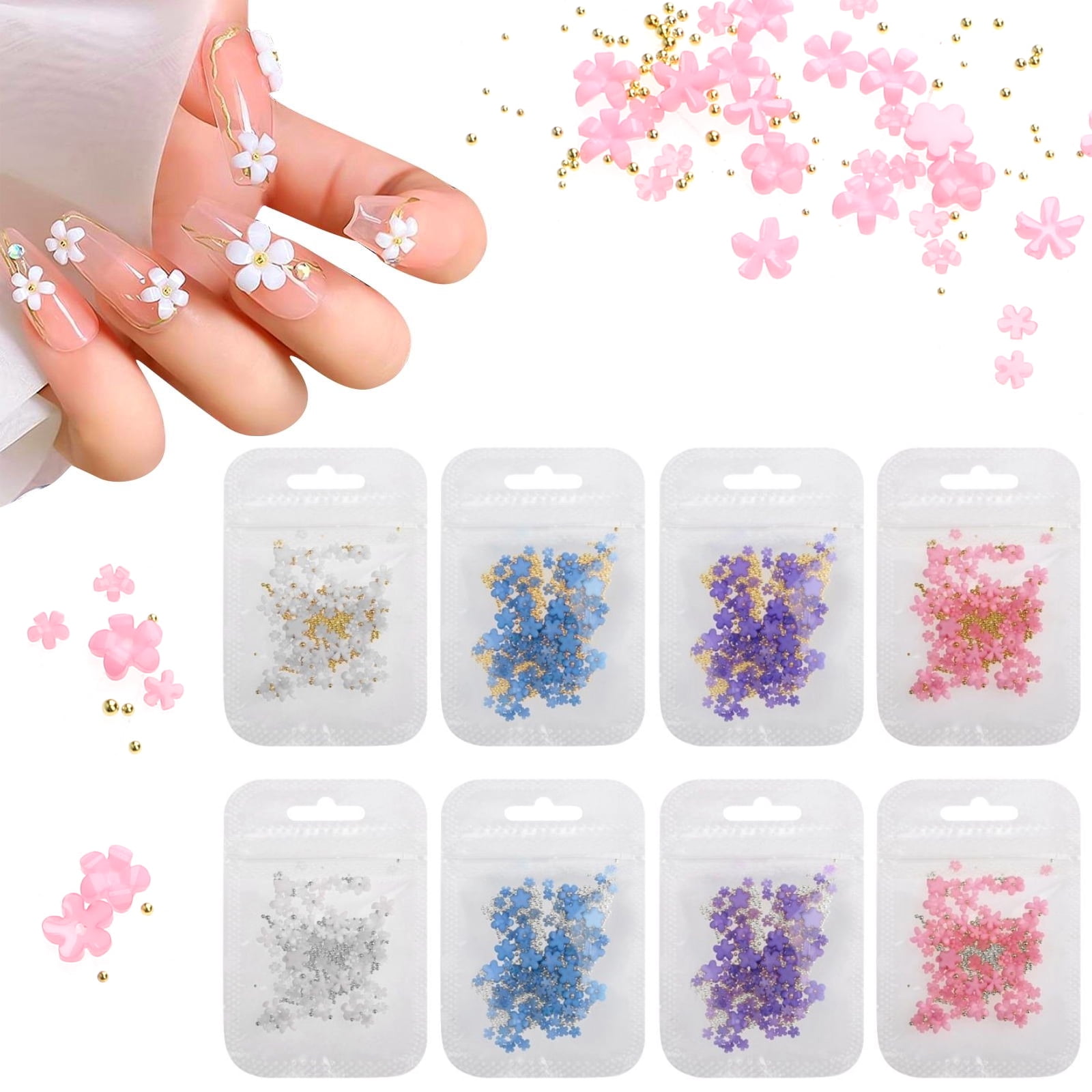 50pcs 3D Acrylic Nails Charms for Mix Styles Rhinestones for Nails