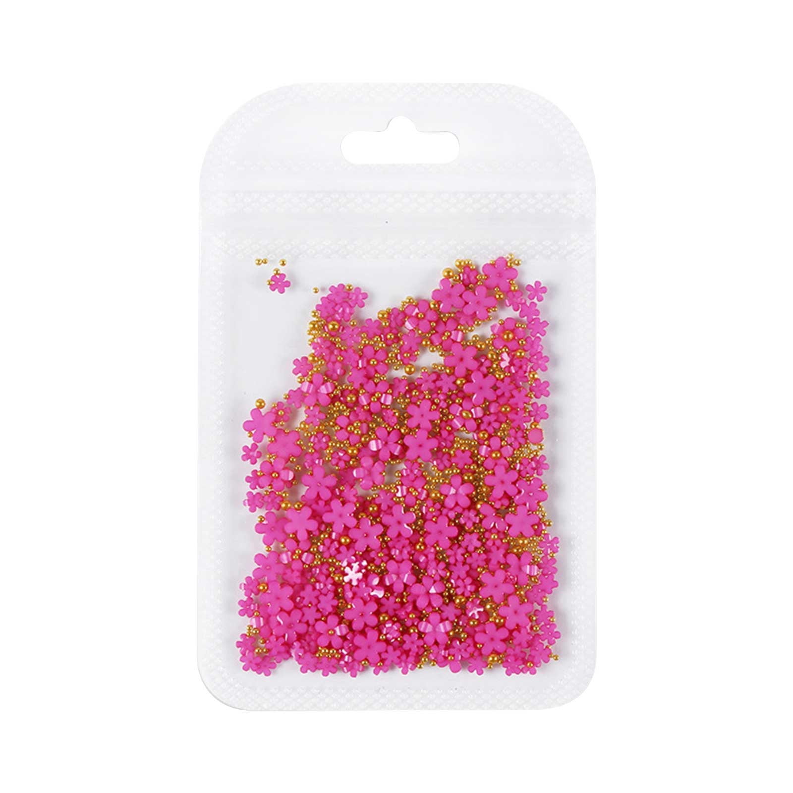 3D Flower Nail Ornaments Flower Decal Pendant Platinum Pearl Flower