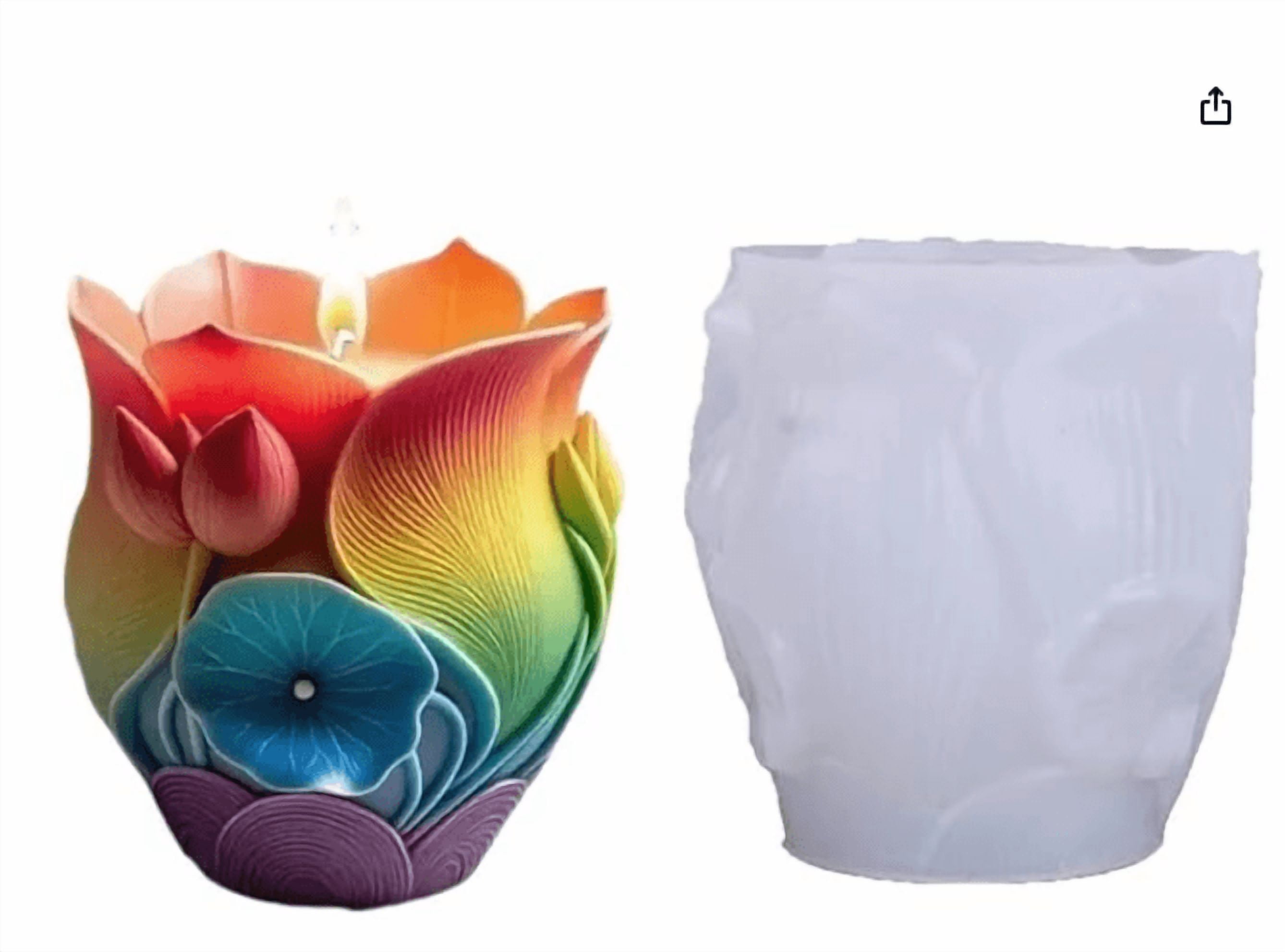3D Flower Planter Mold Resin Jar Container Mold For DIY Candle Holder Makeup Brush Holder Use