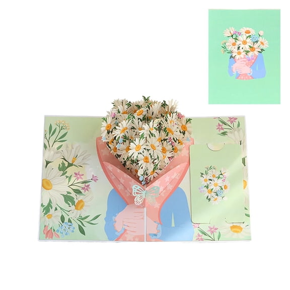3D Flower Pop Up Card with Envelopes, Valentine Envelope Gift Box, 3D Pop Up Valentine Card, Gift Card Bouquet, Beautiful Sunflower Bouquet Pop Up Card for a Memorable Valentine's Day Surprise