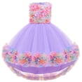 thumbnail image 1 of 3D Flower Princess Girls Halloween Dress Up Floral Rainbow Birthday Dresses, 1 of 3