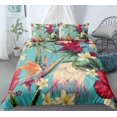 3D Flower Printed King Duvet Cover Orange Beautiful Floral Bedding Set
