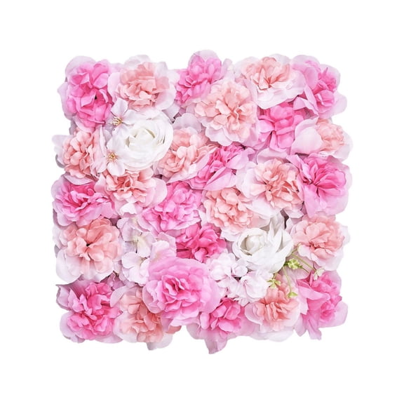 3D Flower Wall Panel 12 Pack, 15x15 inch Artificial Floral Wall, Pink Backdrop for Wedding, Party, Home Decor, Easy Install Mesh Backing