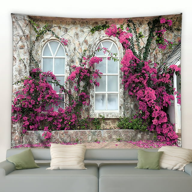 3D Flower Wall Tapestry Garden Poster Outdoor Large Hanging Living Room