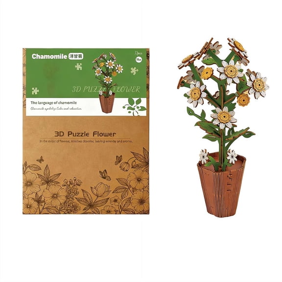 3D Flower Wooden Puzzles for Adults, DIY Wooden Flowers Model Kit Building Set Crafts for Adults to Build,Creative Tree Plants for Home Table Decor,Xmas Gift Ideas/Housewarming