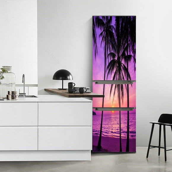 3D Flowers Pattern Fridge Wallpaper Sticker Refrigerator Door Kitchen Self-adhesive PVC Waterproof Wall Stickers Cabinets Decor