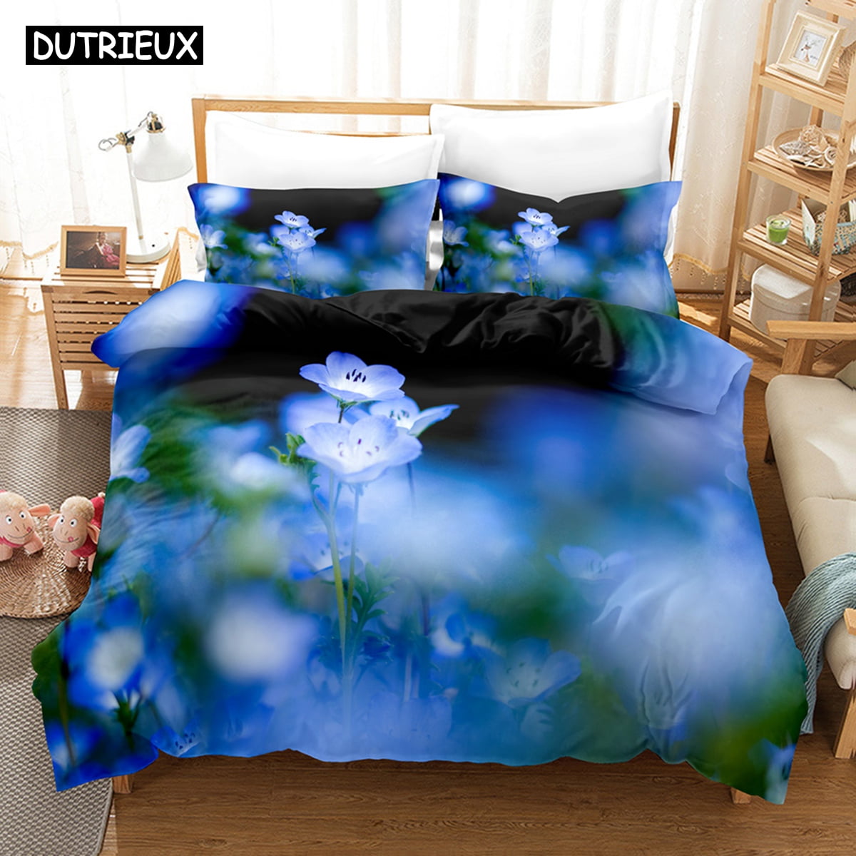 3D Flowers Pink Rose Bedding Sets Duvet Cover Set With Pillowcase Twin