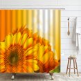 3D Flowers Sunflower Plant Leaf Printed Shower Curtains Bathroom