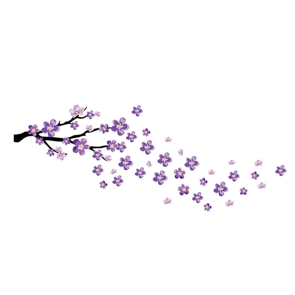3D Flowers Tree Branch Wall Stickers Multicolor, Removable Vinyl, DIY, for Bedroom Living Room, Easy Apply