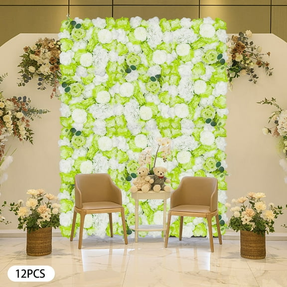 3D Flowers Wall Panel 15 * 15inch Artificial Flower Wall Background Silk Rose Mat for Home Party Wedding Backdrop Wall Decor Shop Photo Backdrop Floral Wall Arrangement