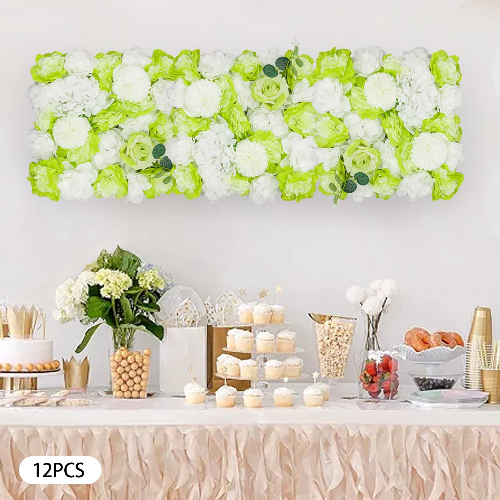 Matnav Backdrop 3D Flowers Wall Panel 15 * 15inch Artificial Flower Wall Background ...