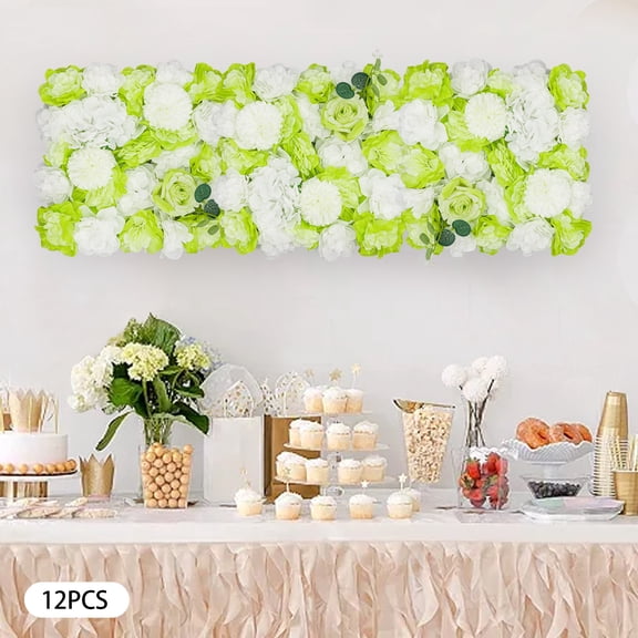 3D Flowers Wall Panel 15 * 15inch Artificial Flower Wall Background Silk Rose Mat for Home Party Wedding Backdrop Wall Decor Shop Photo Backdrop Floral Wall Arrangement