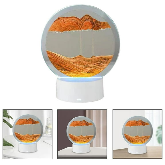 3D Flowing Sand Night Light,Modern Hourglass Lamp with Color Changing LED,Unique Home Decor Art Piece