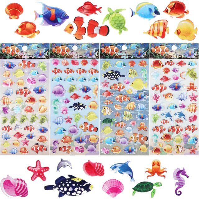 3D Foam Stickers For Kids, Under The Sea Ocean Animal Stickers For Sea