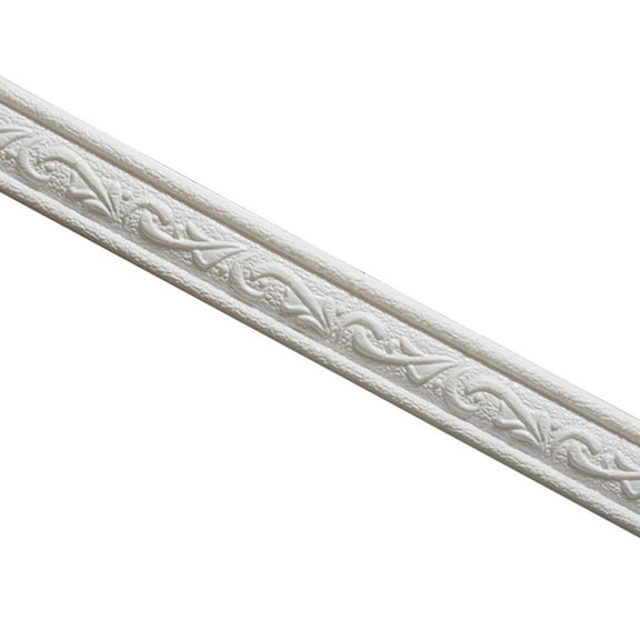 3D Foam Wall Border – 7.5 Ft Self-Adhesive Skirting Trim with Waterproof Moroccan Pattern, Diy Molding for Bathroom, Bedroom & Rv, Removable Baseboard Strip for Renters