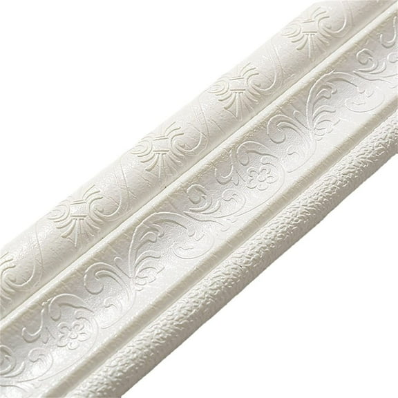 3D Foam Wall Edge Strip Trim Lines Self-Stickers Skirting Decor Strip Backsplash Edge Anticollision Molding Line Wall Sticker