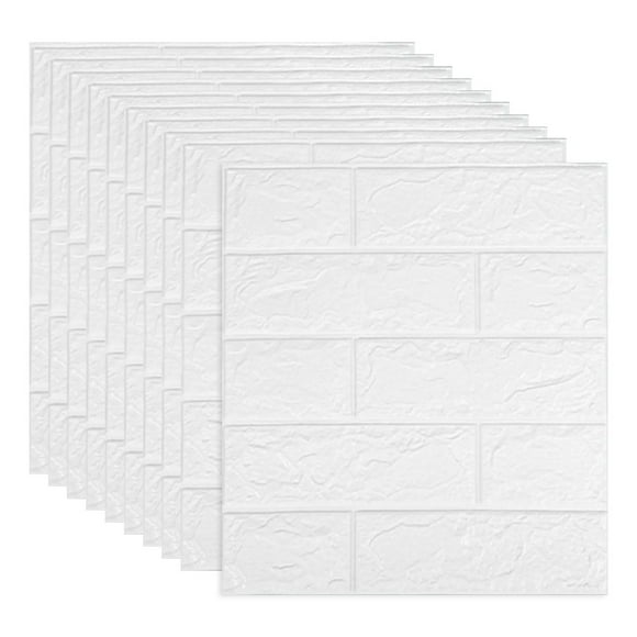 3D Foam Wall Panel Decor Tile Wall Stickers Waterproof White