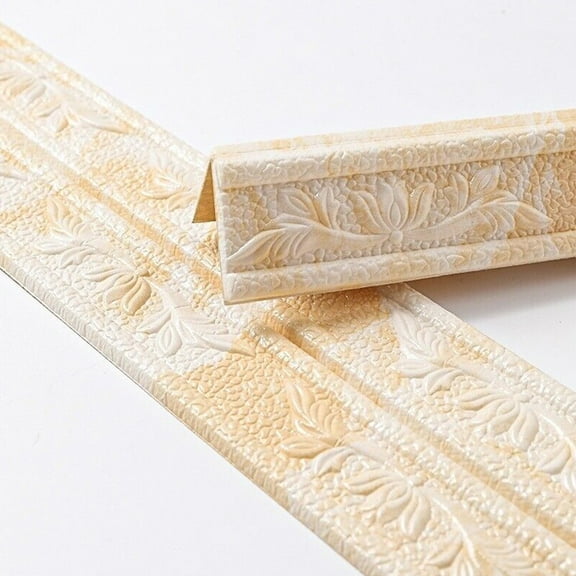 3D Foam Wall Trim Line Skirting Border Self-Adhesive Waterproof Baseboard Wallpaper Wall Sticker For Room Home Decor 230Cm