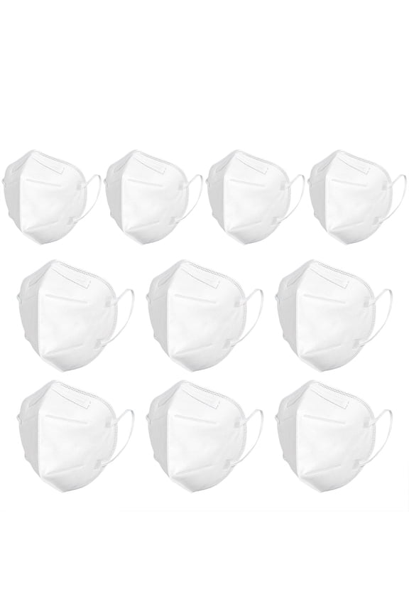 3D Foldable Face Masks 10 Pack, Disposable Contoured Masks with Comfortable Ear Loops, 5-Layer High Filtration Masks for Everyday Indoor & Outdoor Activities White