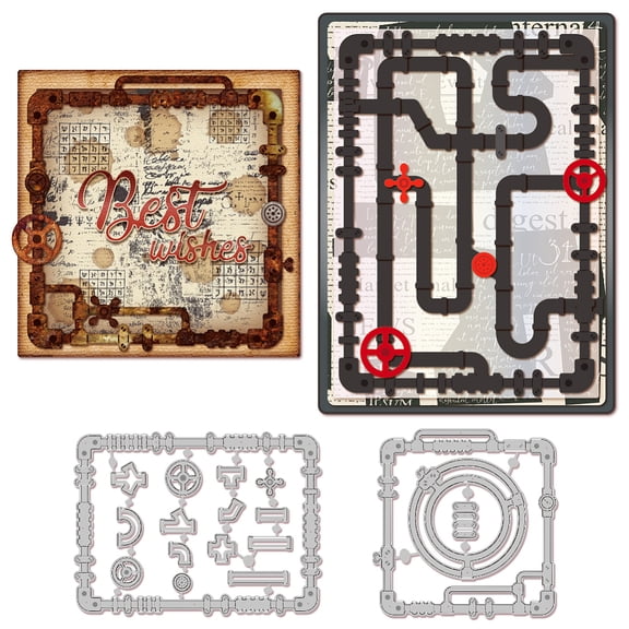 3D Folding Card Cut Dies Best Wishes Happy Love Cutting Dies for Card Making Greeting Card Carbon Steel DIY Craft Holidays Embossing Template