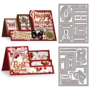 3D Folding Display Card Cutting Dies for DIY Scrapbooking Metal Display Card Frame Cut Dies Greetings Die Cuts for Card Making Embossing Photo Album Craft Decor DIY