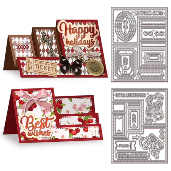 3D Folding Display Card Cutting Dies for DIY Scrapbooking Metal Display Card Frame Cut Dies Greetings Die Cuts for Card Making Embossing Photo Album Craft Decor DIY