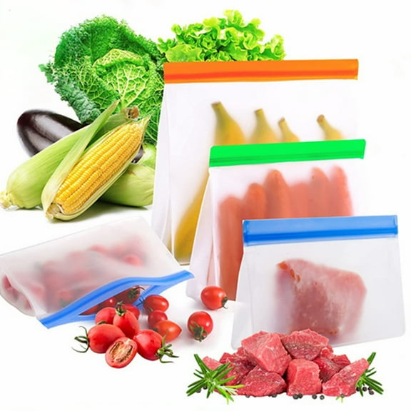 3D Food Storage Bag, Refrigerator Plastic Snack Sorting Bag, Transparent Multicolor, Sealed Fresh-Keeping, Multi-Size, Environmentally Friendly, For Fruit Vegetable Ingredient Storage