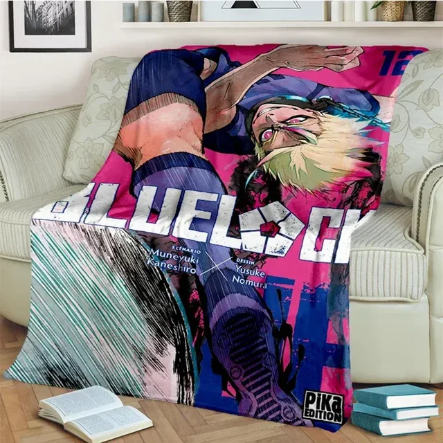 3D Football Anime Blue Lock Cartoon Blanket,Soft Throw Blanket for Home