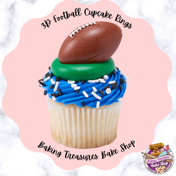 3D Football Cupcake Rings 12 Pcs