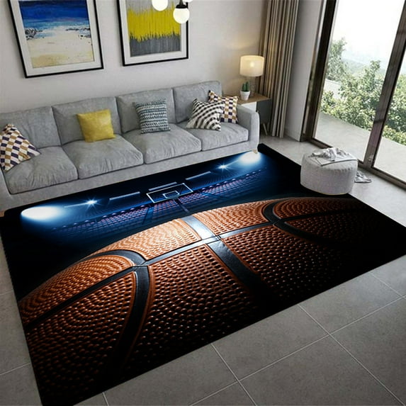 3D Football Field Carpet for Living Room Anti-slip Bedroom Bedside Area Rug Large Soft Doormat Indoo