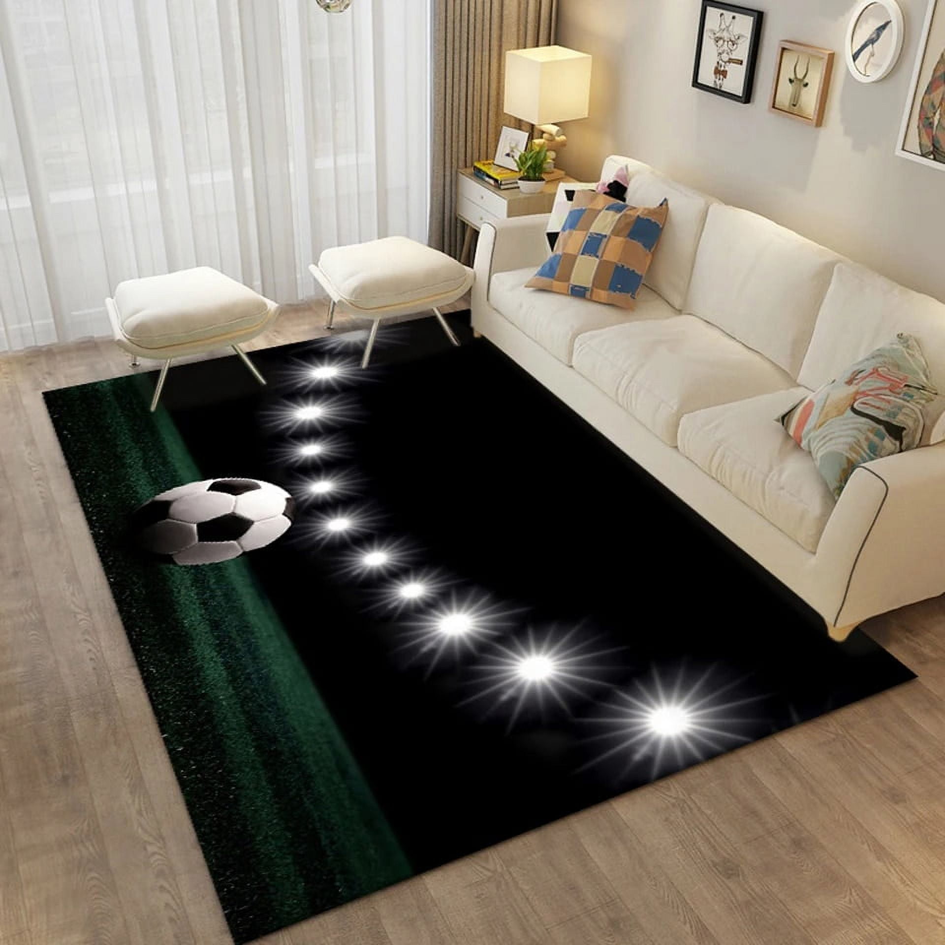 3D Football Printing Floor Mat Carpets for Living Room Soccer Field ...