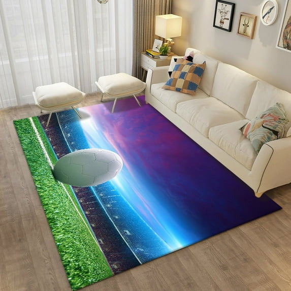 3D Football Printing Floor Mat Carpets for Living Room Soccer Field Area Rug Kids Bedroom Bathroom Mats Antislip Home Mat Rugs