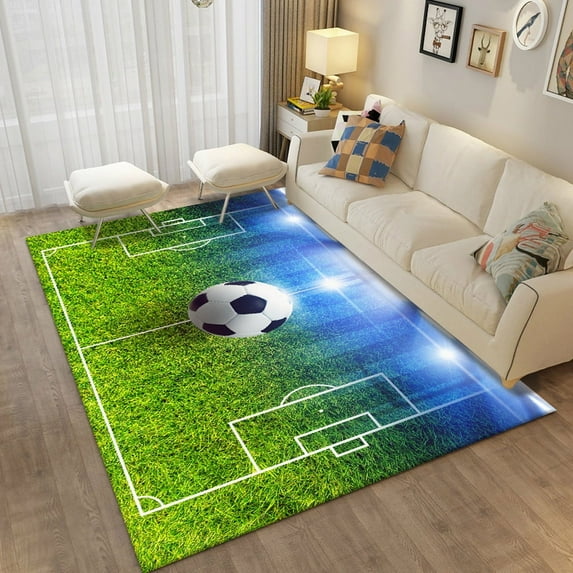 3D Football Printing Floor Mat Carpets for Living Room Soccer Field Area Rug Kids Bedroom Bathroom Mats Antislip Home Mat Rugs